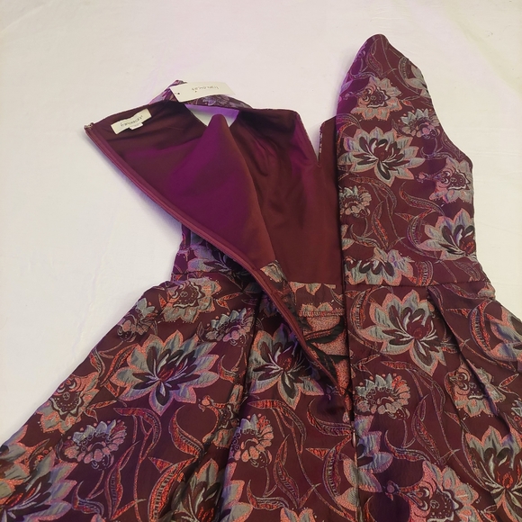 Francesca's Maroon Red Floral Embroidered Sleeveless A-Line Mini Dress Size S - Picture 11 of 15
